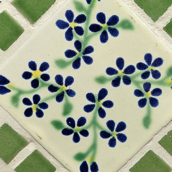 Vintage Handpainted Wildflowers Tiles Trivet or Flower Pot Holder Wood Frame - Picture 2 of 10